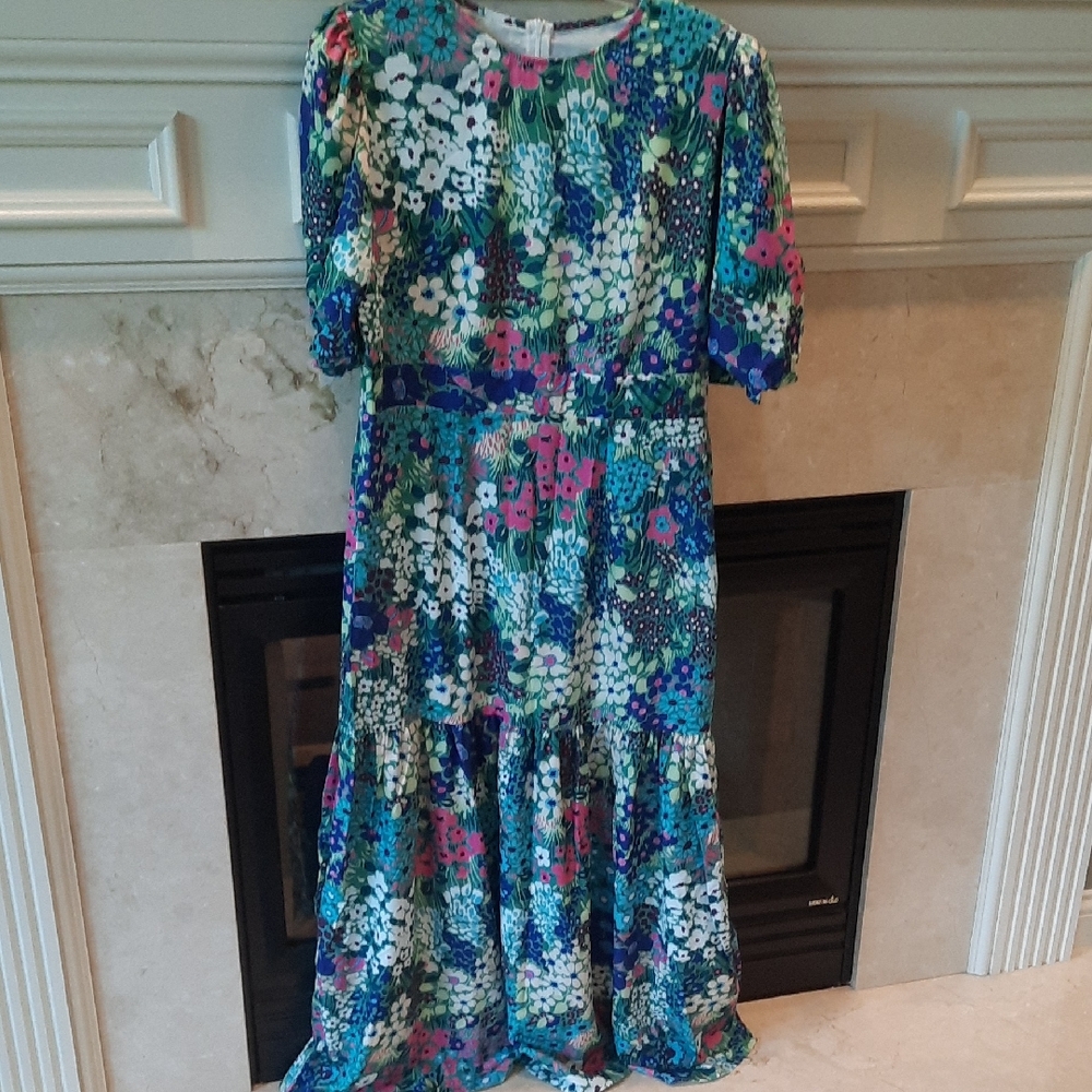 Floral Multicolor Midi Dress, Bnwot!!